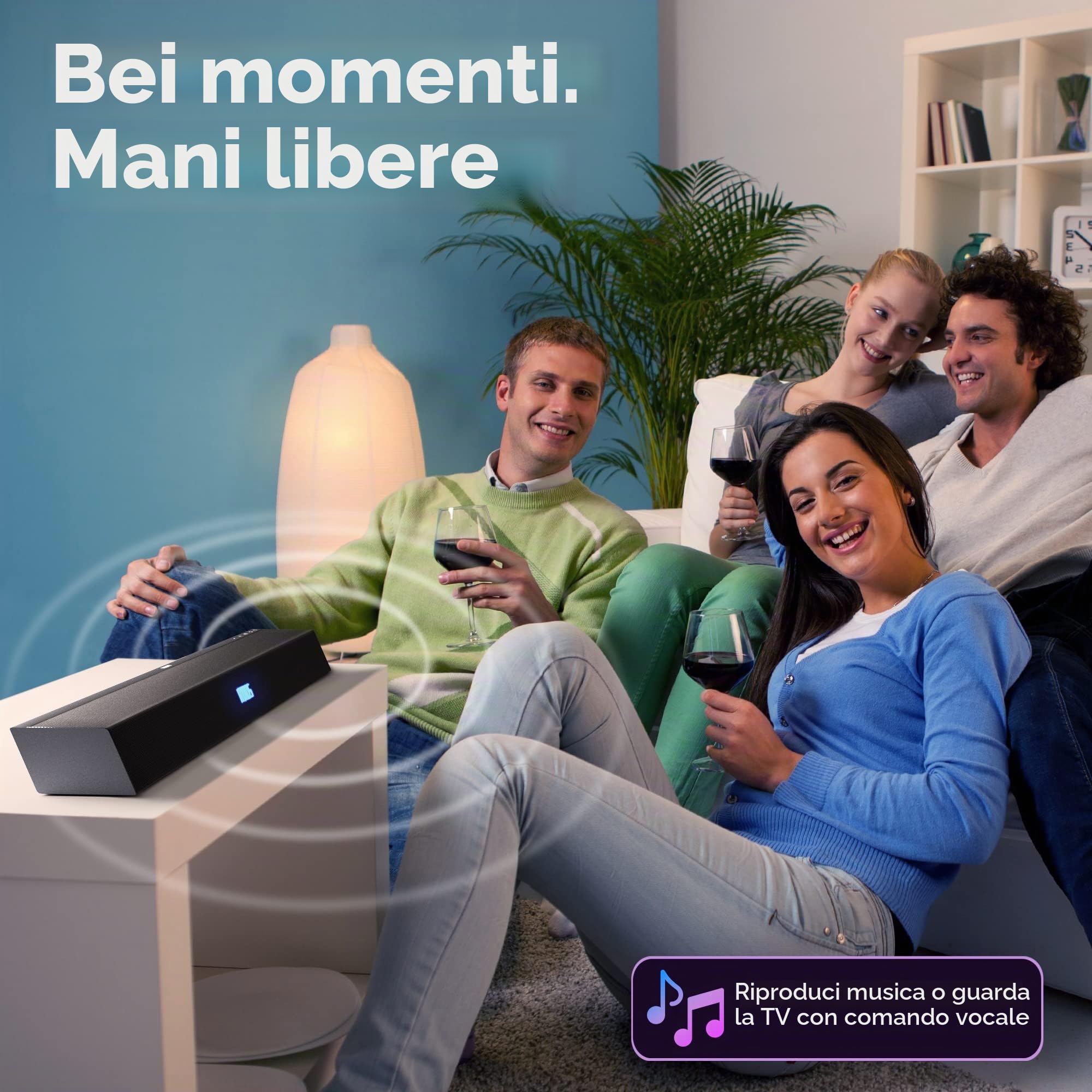 PHILIPS AUDIO B8405/10 Altoparlante Soundbar con Subwoofer Wireless, Bluetooth, 2.1 Canali, 240 W, Cinematic Dolby Atmos, HDMI eARC, DTS Play-Fi, Assistenti Vocali