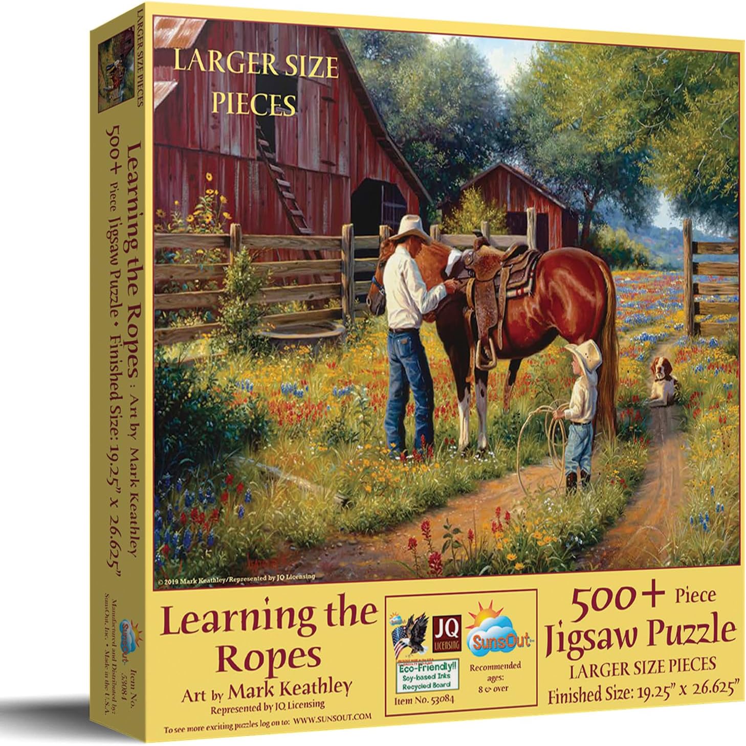 SUNSOUT INC - Learning the Ropes - 500 pc Large Pieces Jigsaw Puzzle by Artist: Mark Keathley - Finished Size 19.25" x 26.625" - MPN# 53084