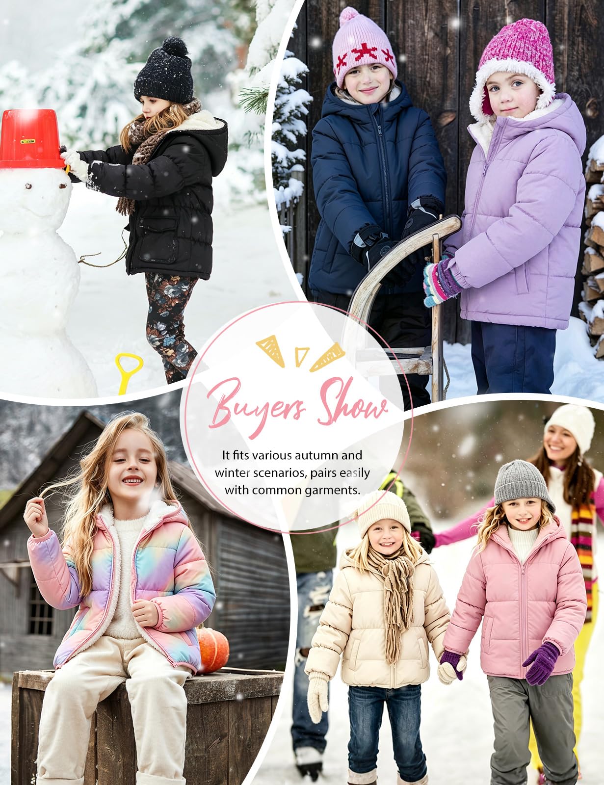 Tuopuda Chaqueta Acolchada Corta para Niñas Chaquetas Invierno con Capucha