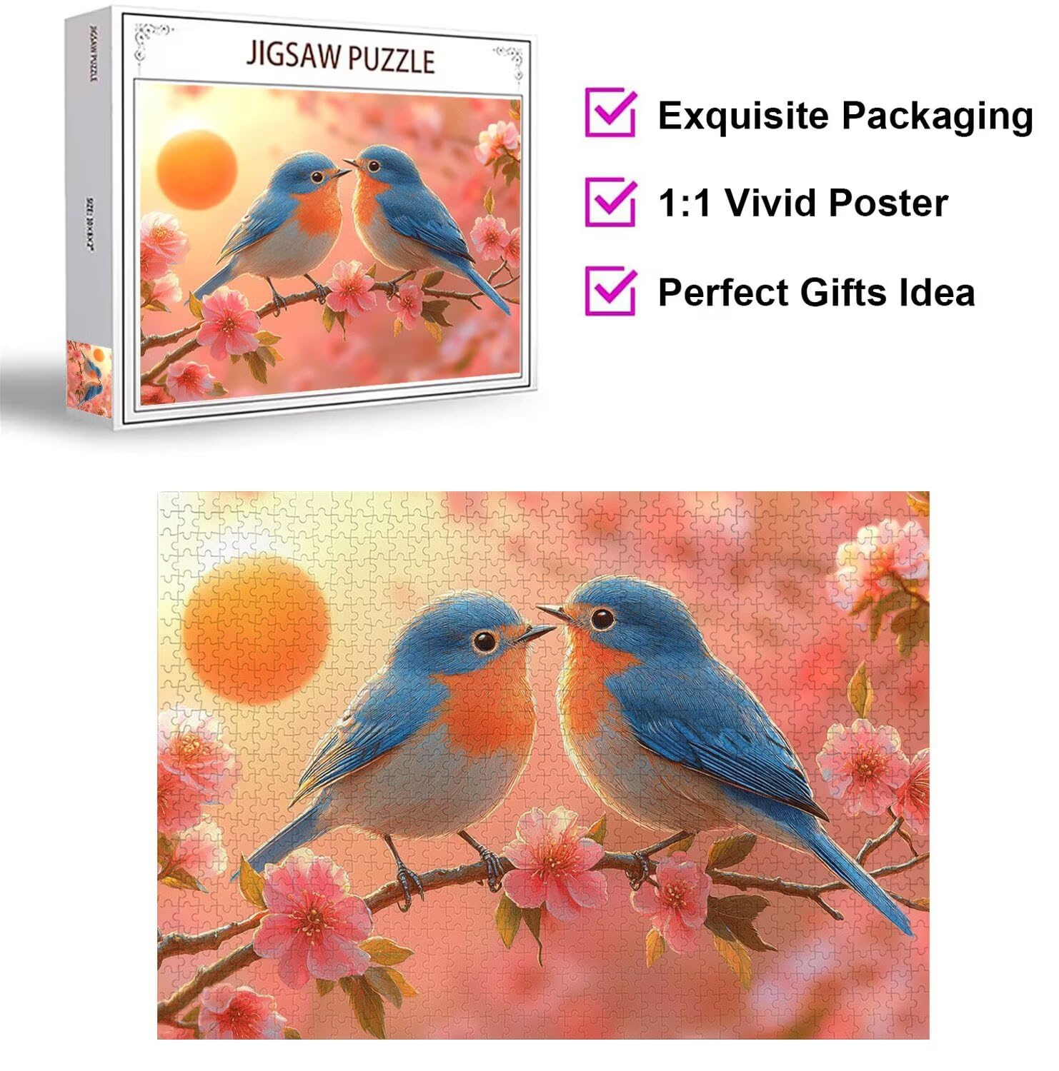 Puzzle 6000 Pieces Moineau Puzzle Adulte 179x105cm Fleur de Cerisier, n-476