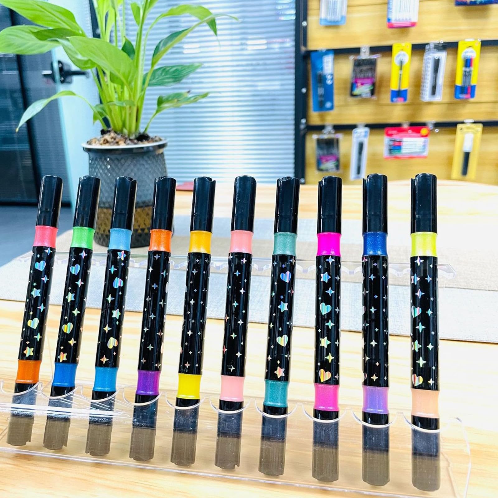 Set pennarelli glitter creativi con design a doppia estremità, penne artistiche per disegnare, schizzi e schizzi progetti dettaglio artigianale