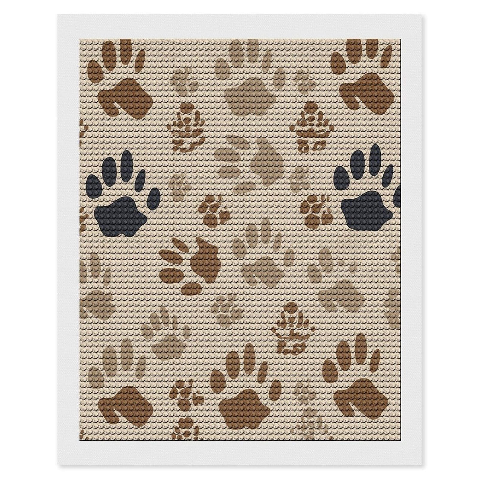 FekiLoot Bone and Paw Print Diamond Art Kits for Adults Diamond Painting Kits for Beginners DIY Diamond Art Kits Round Full Drill Diamond Dot Gem Painting for Home Wall Decor Gift 16"x20"