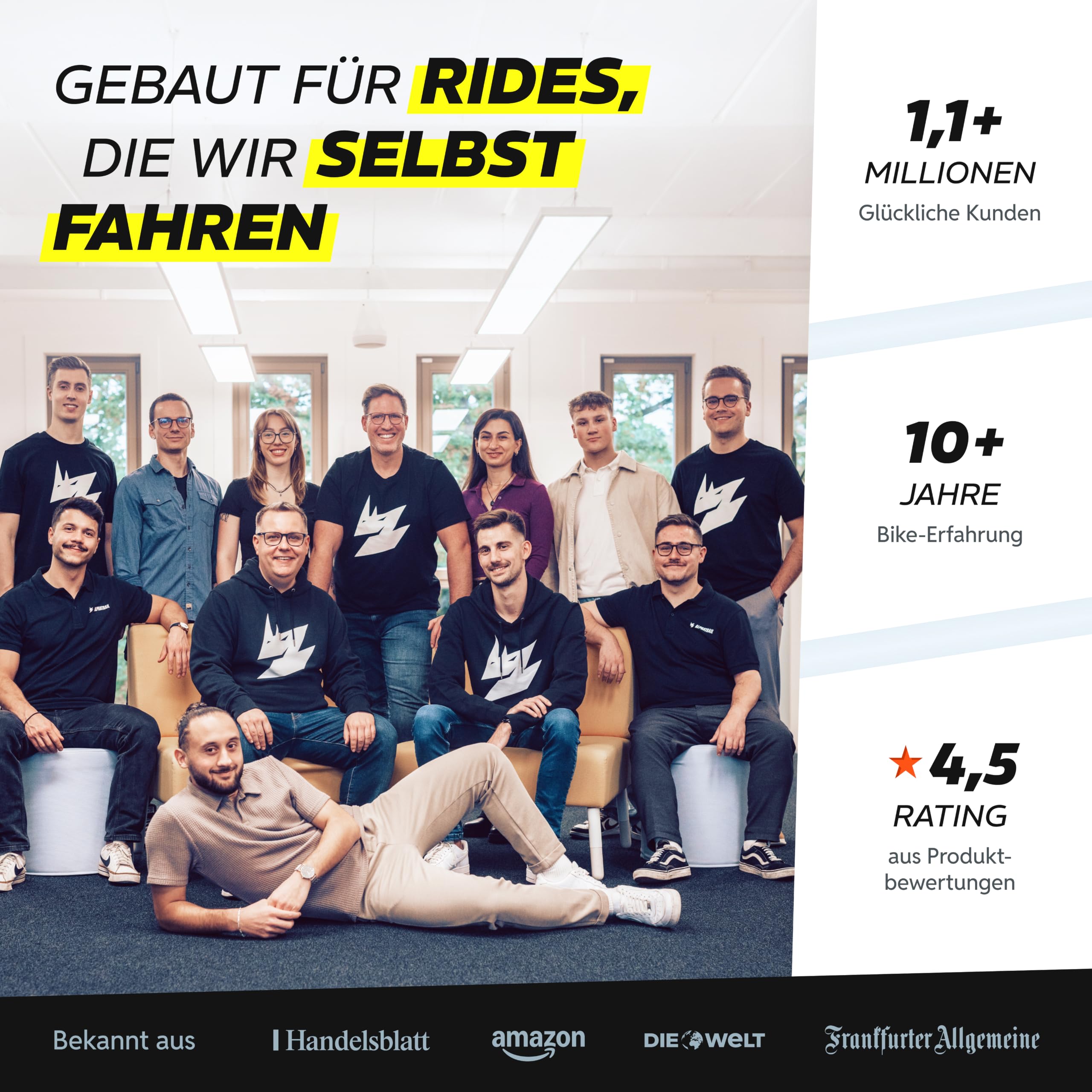 Alphatrail ZeroPlus Fahrradgriffe ergonomisch mit Flügelgriff & Handballenauflage, Lock-On Lenkergriffe 22,2 mm, 1 Paar, Ergo-Griffe für Fahrrad, E-Bike, Trekking & City