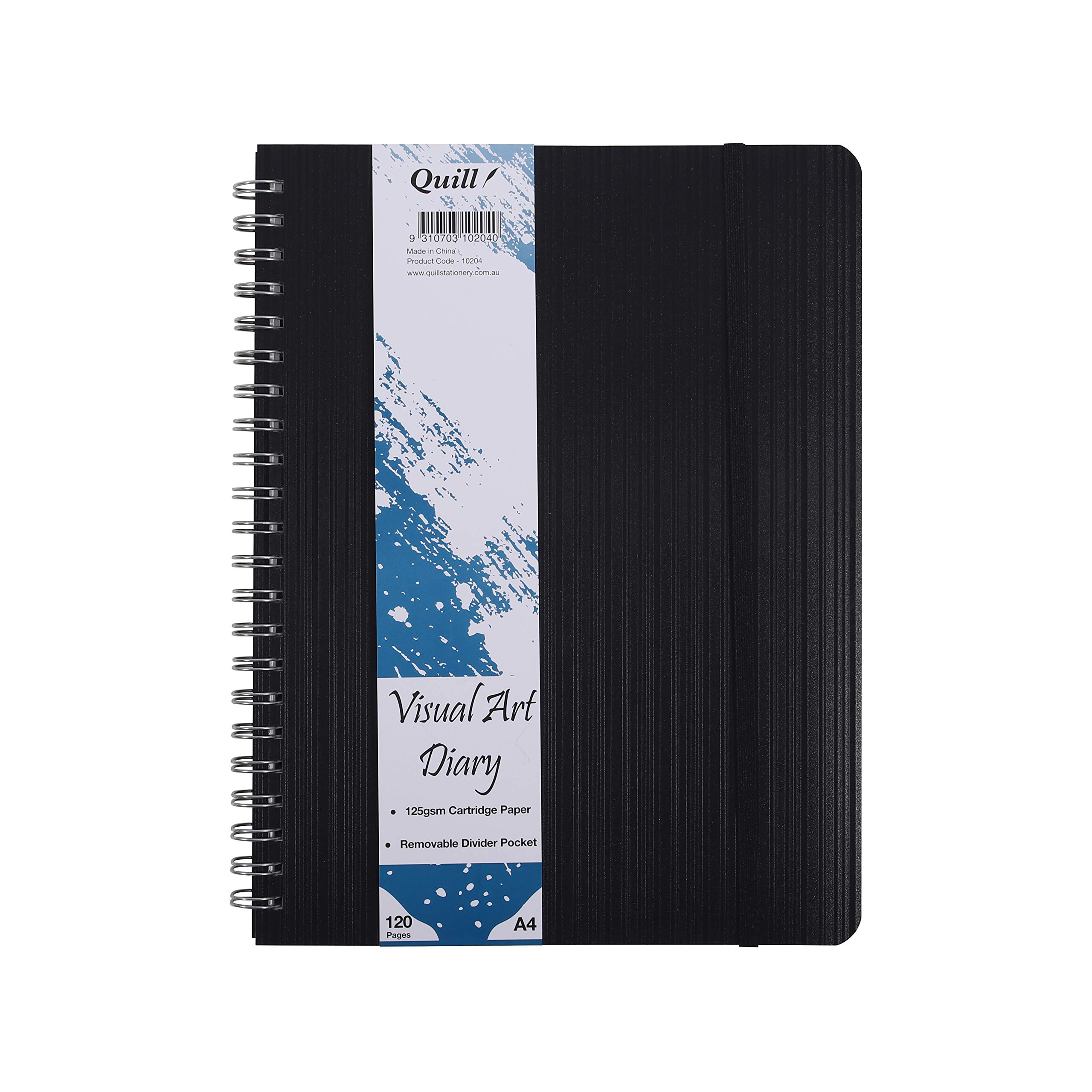 Quill, Premium PP, Visual Art Tagebuch, 125 g/m², A4, 120 Seiten, Schwarz