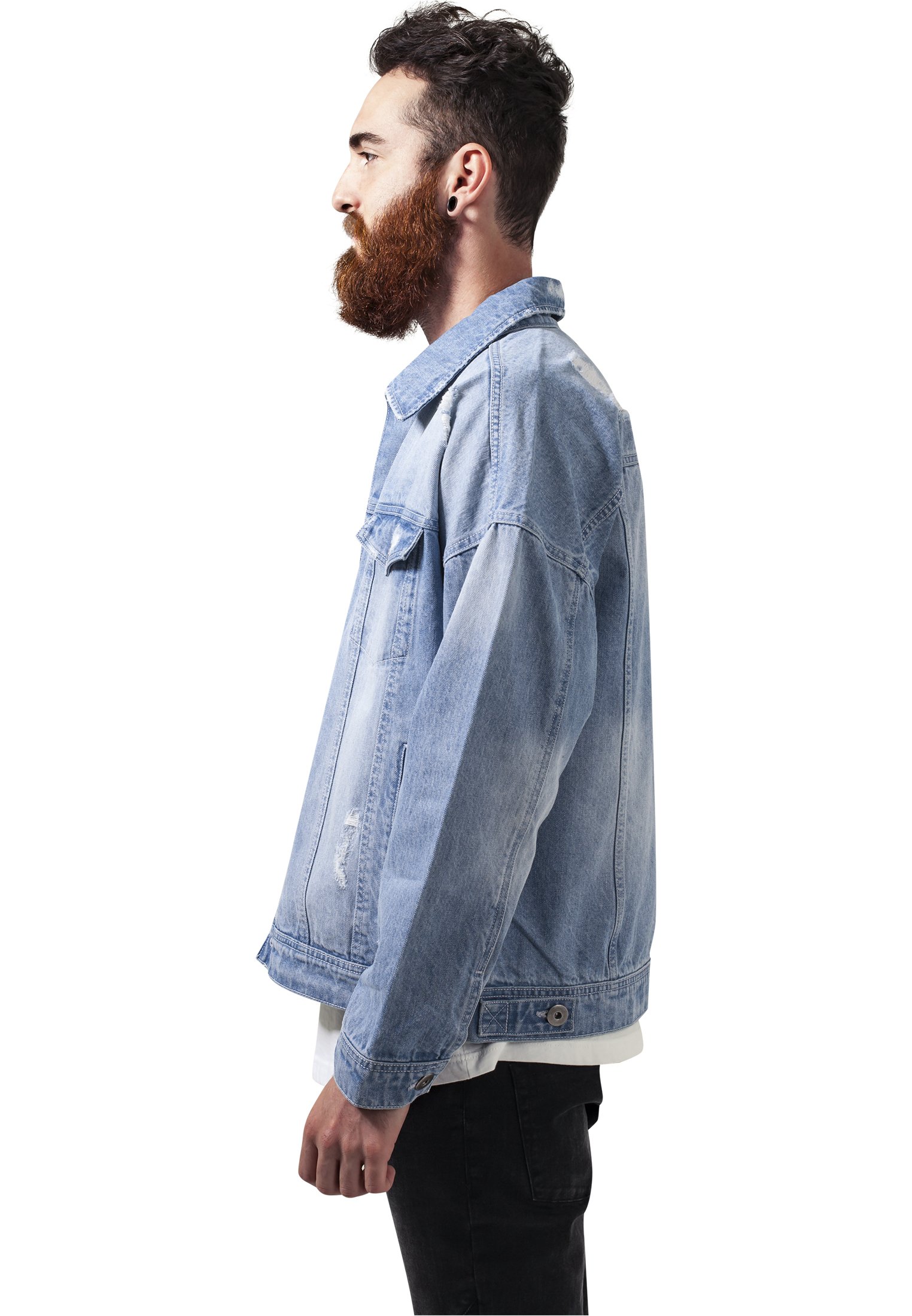 Urban Classics Herren Ripped Denim Jacket