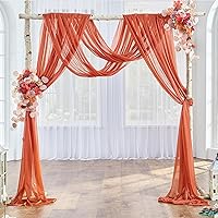 Vista 26 de Tela drapeada para arco de boda, cortinas de arco blanco, cortina de telón de fondo transparente para ceremonia, decoración de arcos de boda, 19