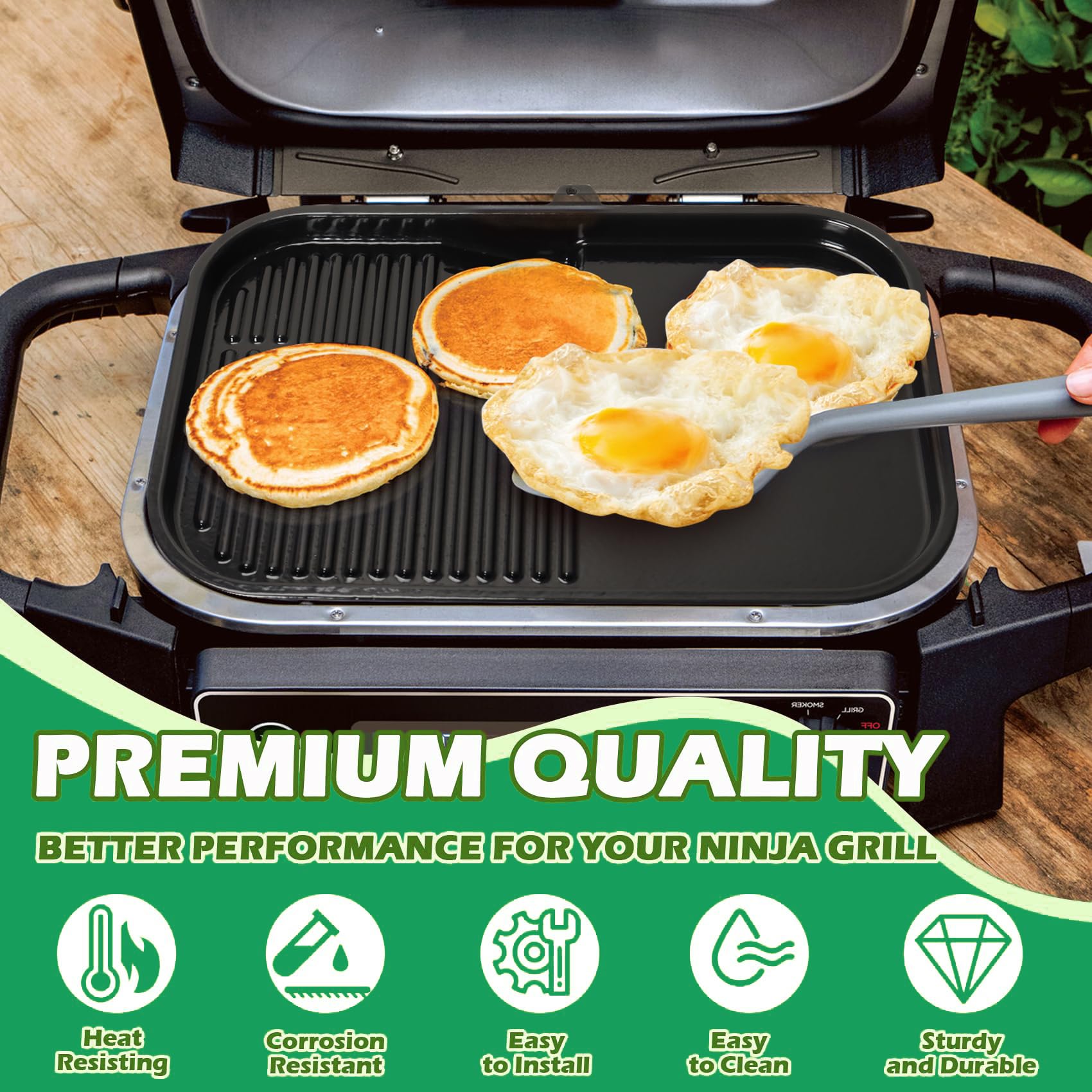 WELL GRILL Griglia e piastra piatta per Ninja Woodfire XL OG850/OG901 accessori, antiaderente BBQ Combo piatto e piastra piastra per Ninja XSKOGXLGGCMEU