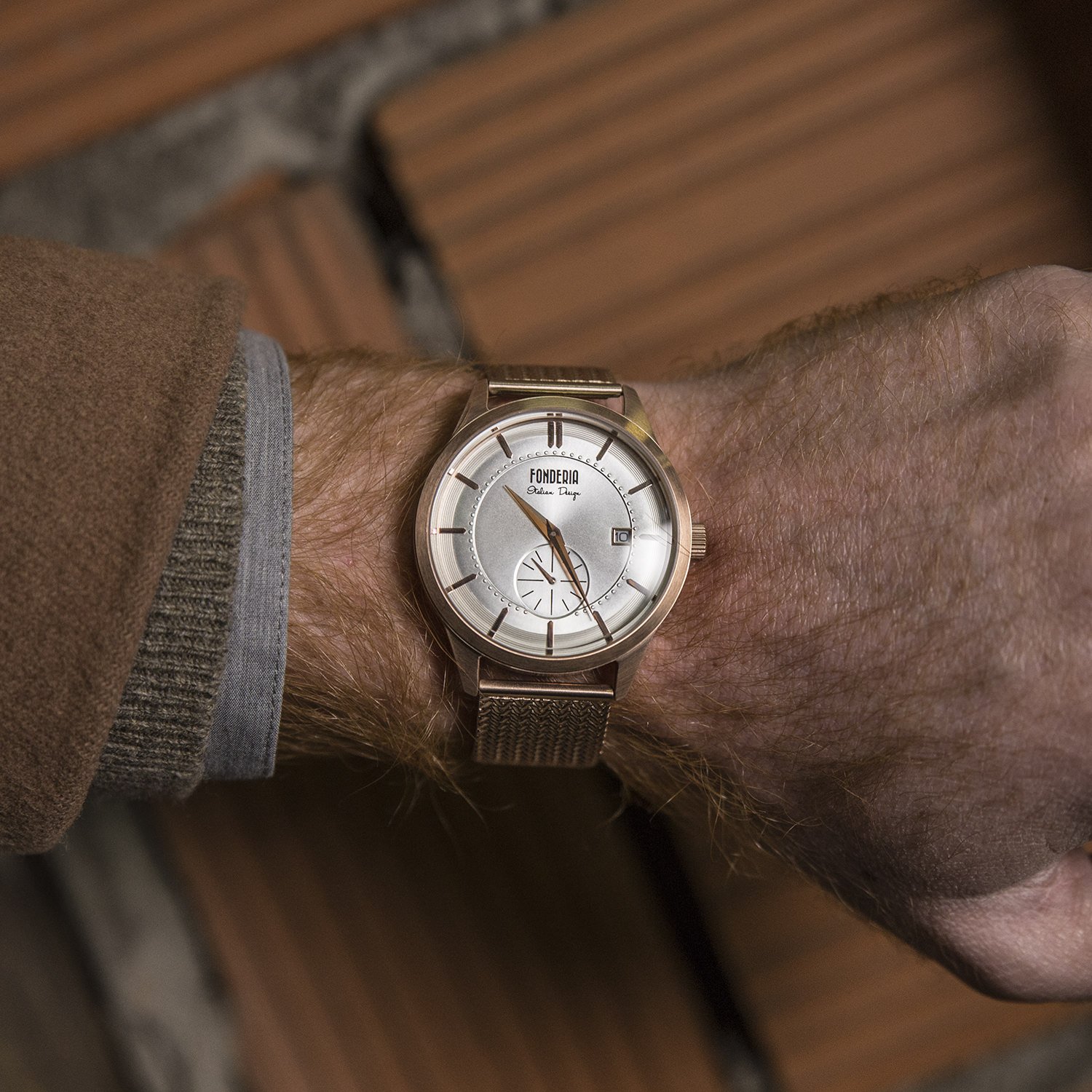 Fonderia Reloj de Pulsera analógico de Cuarzo para Hombre con Correa de Acero Inoxidable P-8R009US1