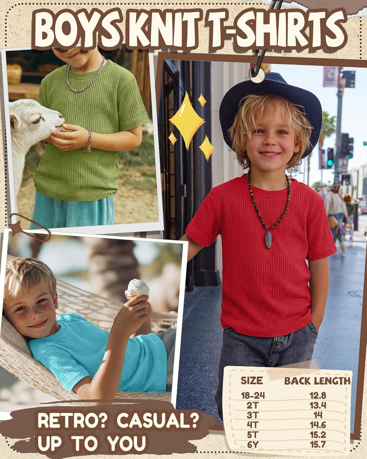 4 Pack Baby Boys Short Sleeve T-Shirts Toddler Ribbed Crew Neck Shirts Basic Tee Tops Summer Clothes 18M-5T