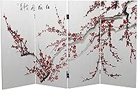 Vista 9 de Red Lantern Pantalla plegable de lona corta de doble cara de 2 pies con 3 paneles independientes y separador para dormitorio moderno