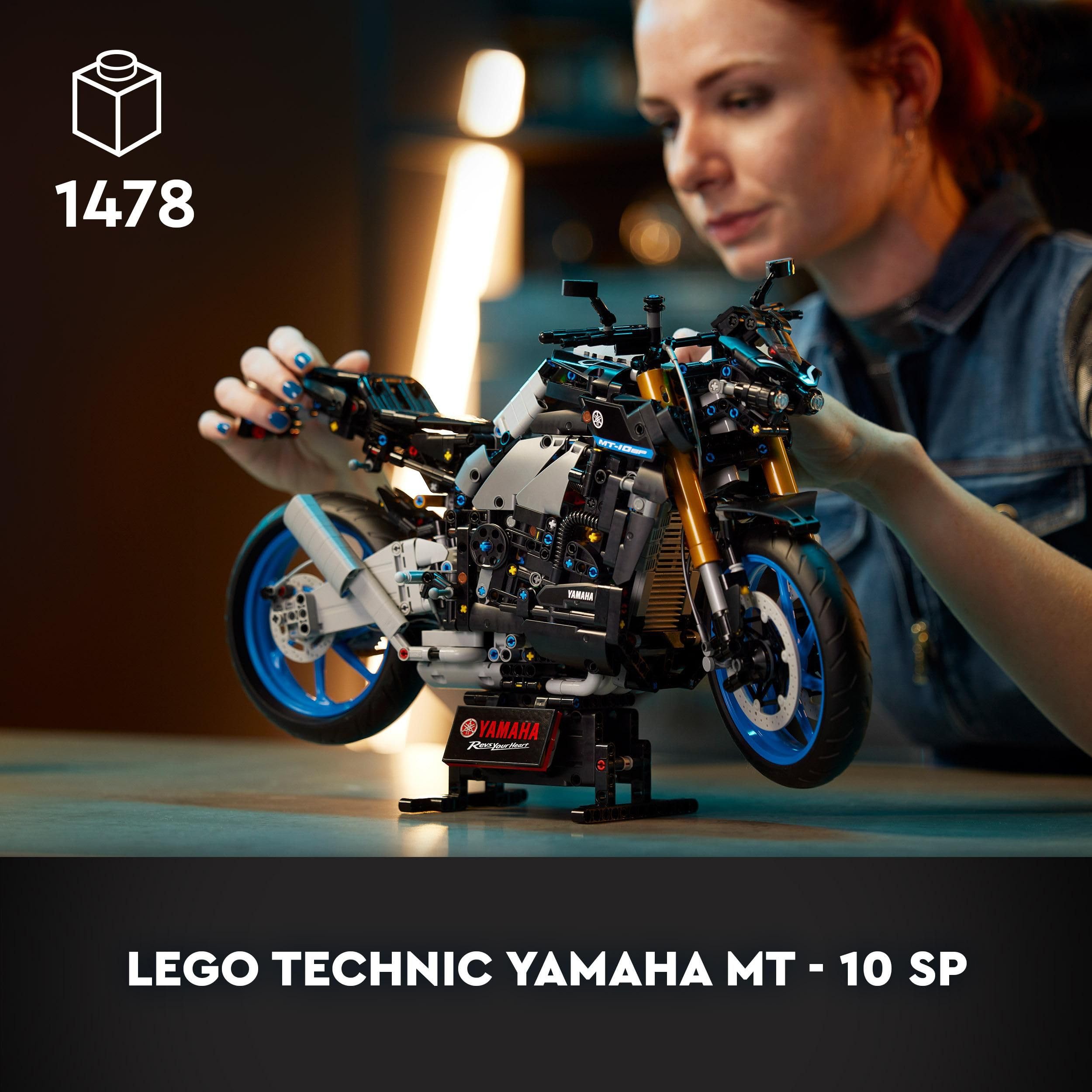 LEGO 42159 Technic Yamaha MT-10 SP Motorrad-Modellbausatz für Erwachsene, authentisches Fahrzeug-Modell mit 4-Zylinder-Motor, funktionsfähiger Lenkung und AR-App, Geschenk für Männer und Frauen