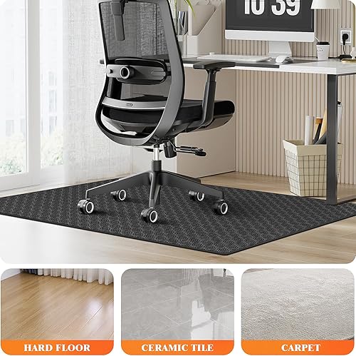Miniatura 6 de KMAT Tapete para silla de oficina, 36 x 48 pulgadas, protector de suelo de madera duraazulejos, tapete de escritorio para computadora para sillas