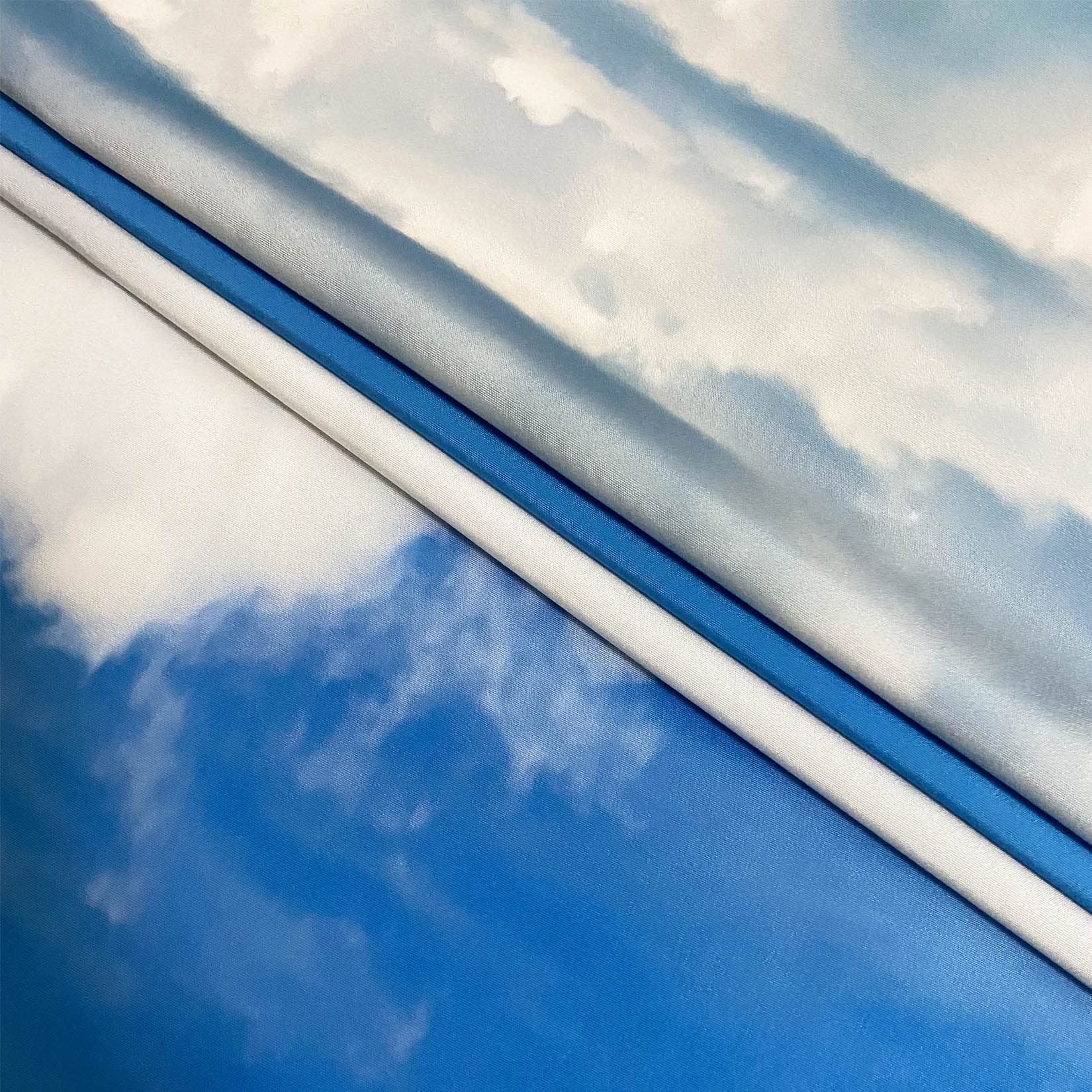 Sfondo fotografico in tessuto 3,7 x 3,1 m con tema cielo, nuvole bianche e cielo blu, per fotografia di neonati, battesimi, baby shower, feste di compleanno bambini, matrimoni, balli