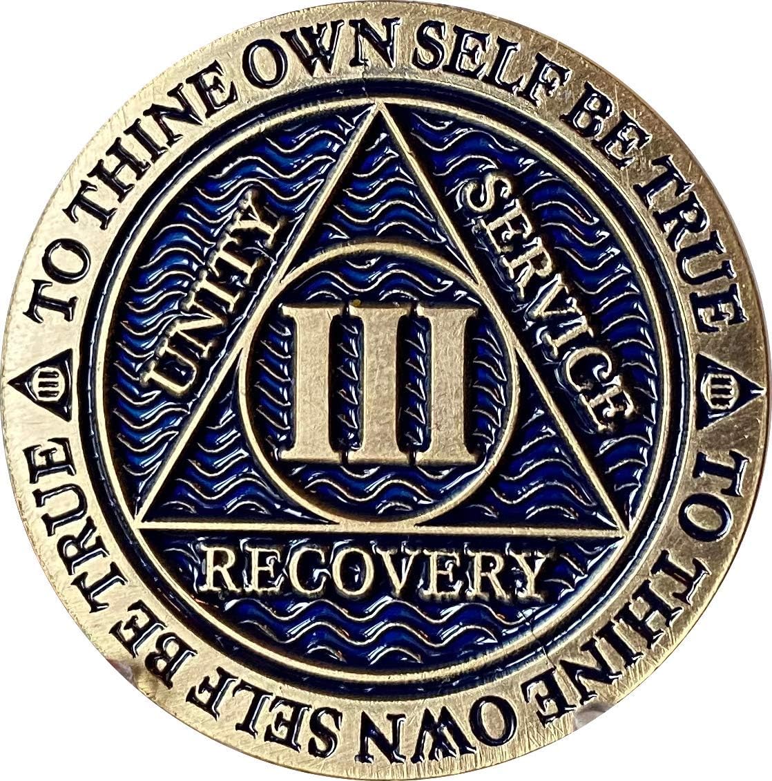 3 Year AA Medallion Reflex Antique and Blue Color Bronze Chip III