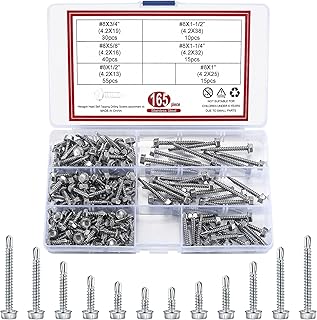 165 Pcs Self Drilling Hex Head Screws, M4.2 S...,