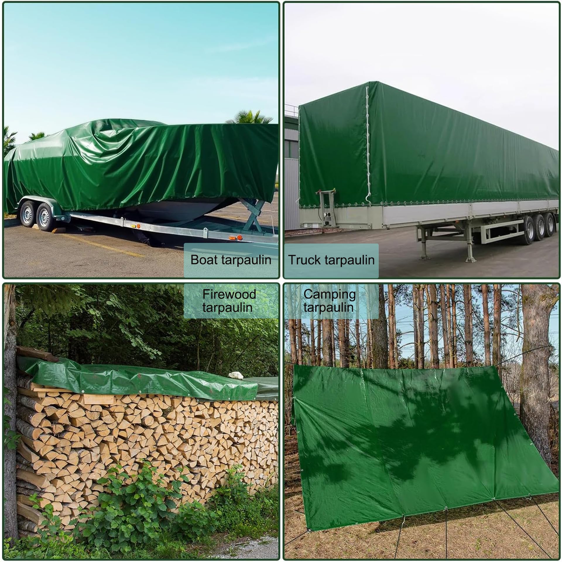 Telo Antipioggia per Esterno 150 x 220 cm Telo Copritutto Multiuso 400 G M², Antipioggia Antistrappo Grandi Dimensioni Multiuso per Legno, Piscina, Auto, Verde