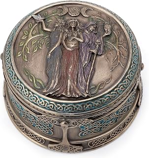 Veronese Design Celtic Triple Goddess Maiden Mother Crone Hecate Round Trinket Box