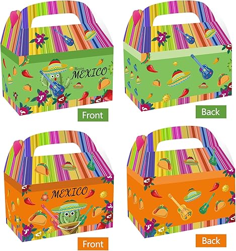Miniatura 3 de Cieovo Paquete de 24 cajas de regalo de fiesta mexicana, cajas de regalo recicladas para carnavales de México Cinco de Mayo, cajas de regalo para