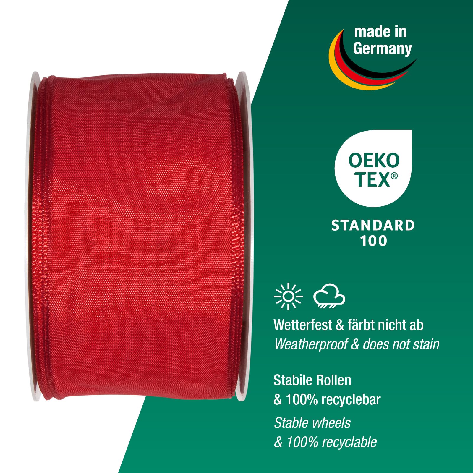 Halbach Seidenbänder Premium Gift Ribbon with Wired Edge, Width 60 mm, Length 25 m, Oeko-Tex 100 Certified Ribbon - Image 3