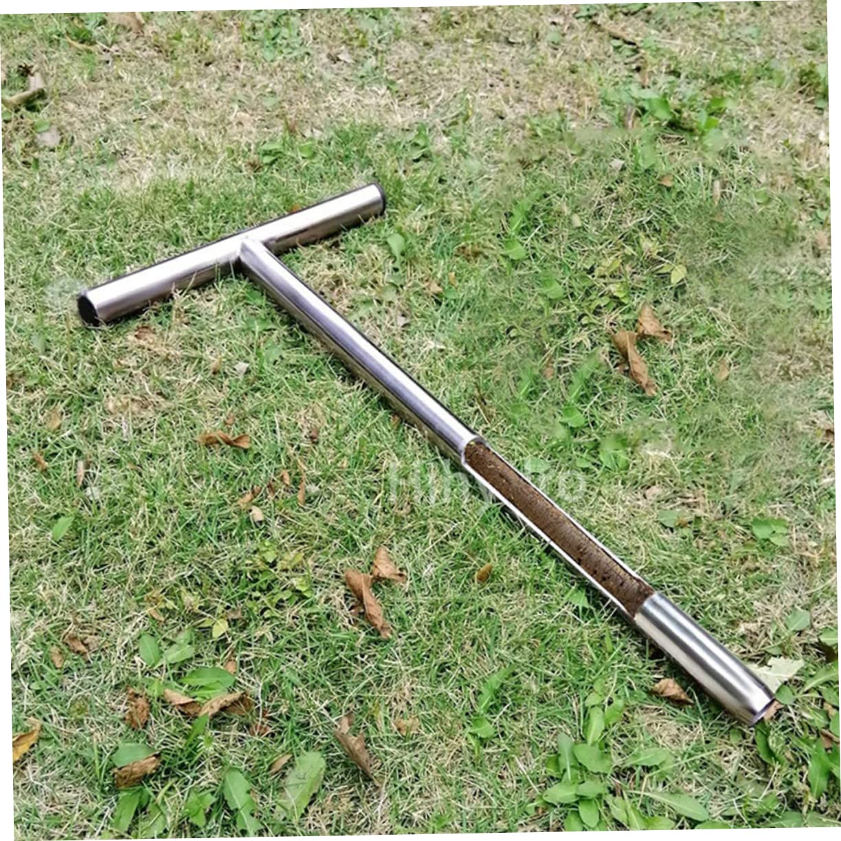 YARNOW Campionatore di Terreno Impugnatura a T in Acciaio Inox 304, Strumento Leggero e Facile da Impugnare per Prelievo Campioni Suolo in Giardino e Campo Esterno