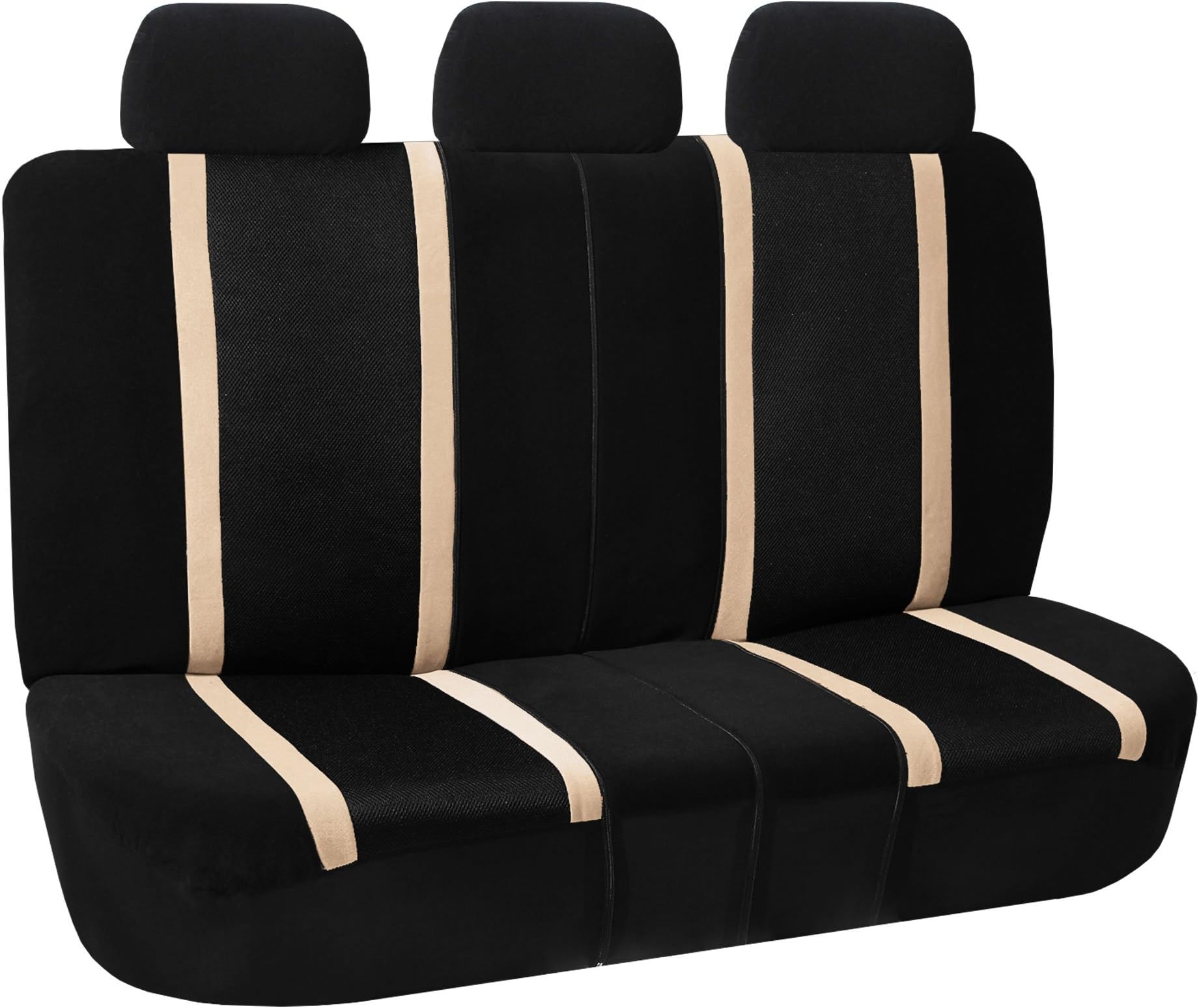 FH Group Sports Car Seat Cover Split Bench Automotive Seat Cover fits Detachable Headrests and Split Seats Beige Car Seat Covers w. Gift Universal Fit Interior Accessories for Cars Trucks and SUVs