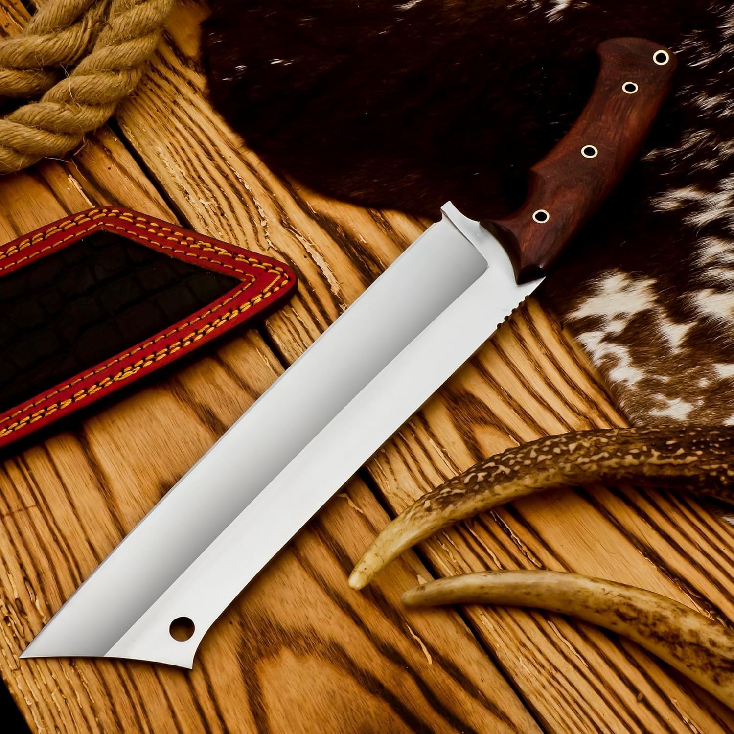 Survival Machete with Sheath for Cutting Trees, for Yard Work and for Bushcrafting Machetes Sickle Heavy Duty Machete for clearing Brush Garden Tools Construction Blade