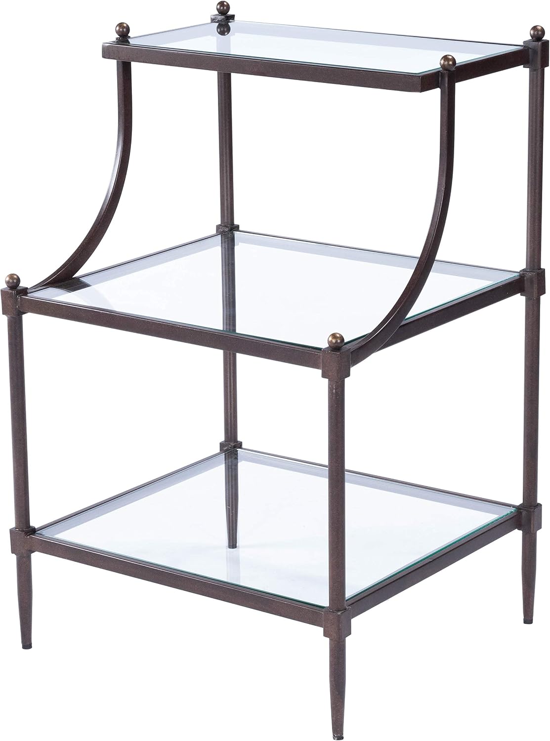 Butler Peninsula Metal & Glass Tiered Side Table