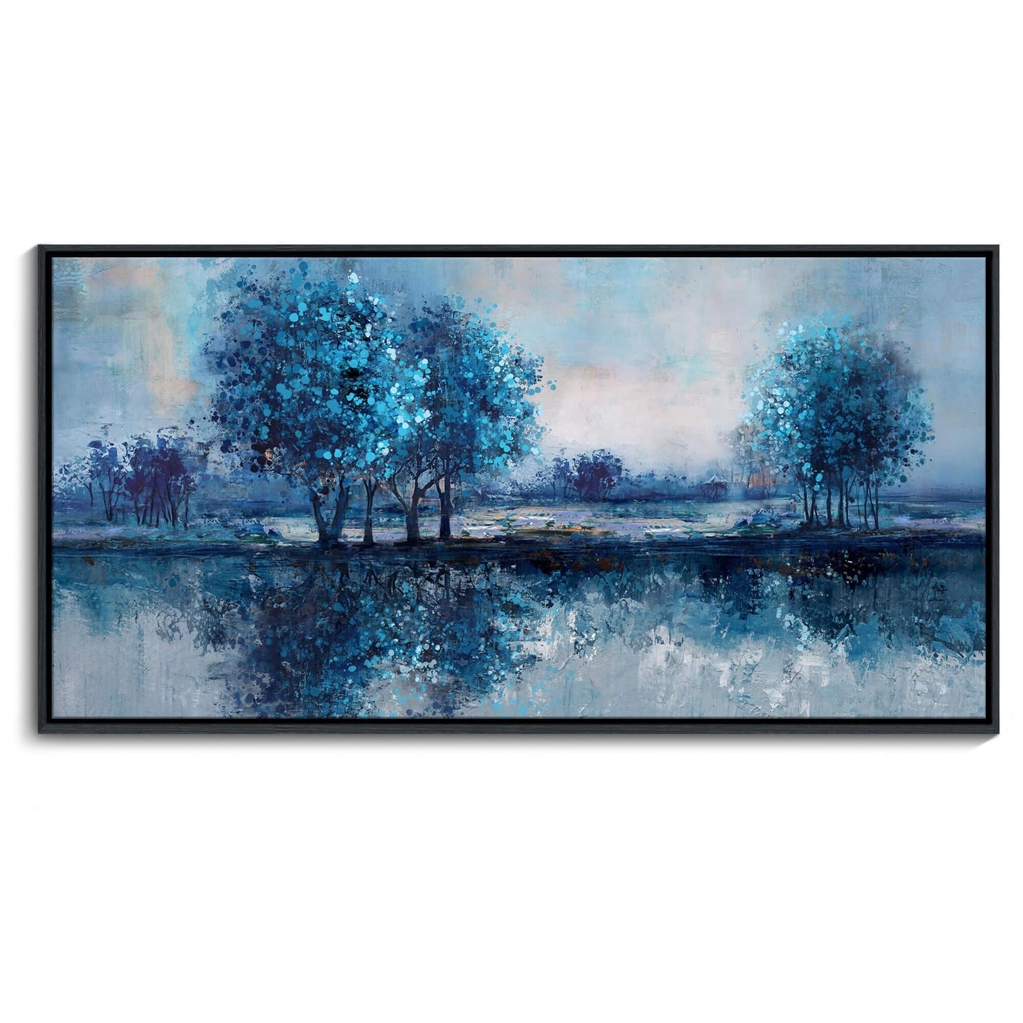 framed canvas wall art canvas prints pictures for bedroom blue tree wall art painting nature landscape artwork large size picture for home office living room bedroom bathroom wall decor 20”x40”