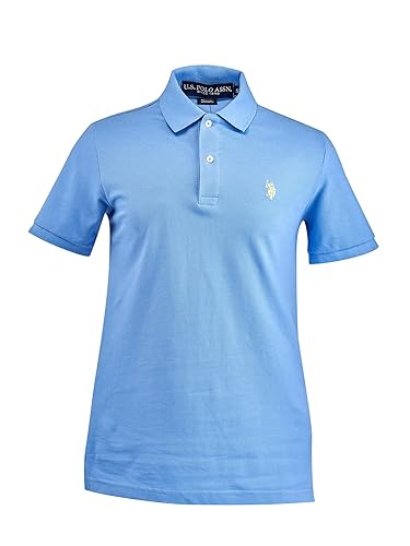 Men's Classic Polo Shirt, Two-Button Closure Pique Polo Shirt, Summer