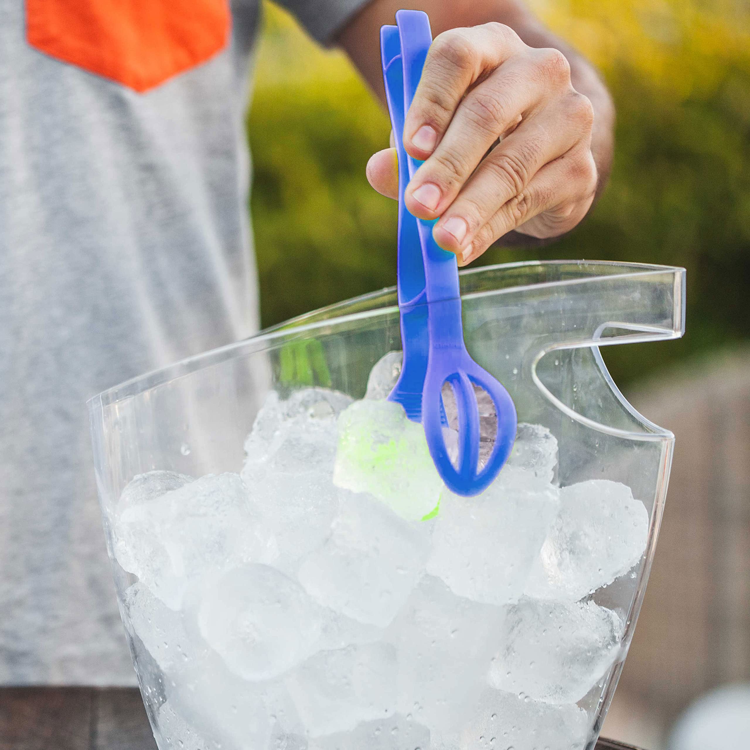 Koala Spain Pinzas de Hielo Multiusos (24 Unidades), Pinza Grande o Pequeña y Exprimidor, Plástico Azul