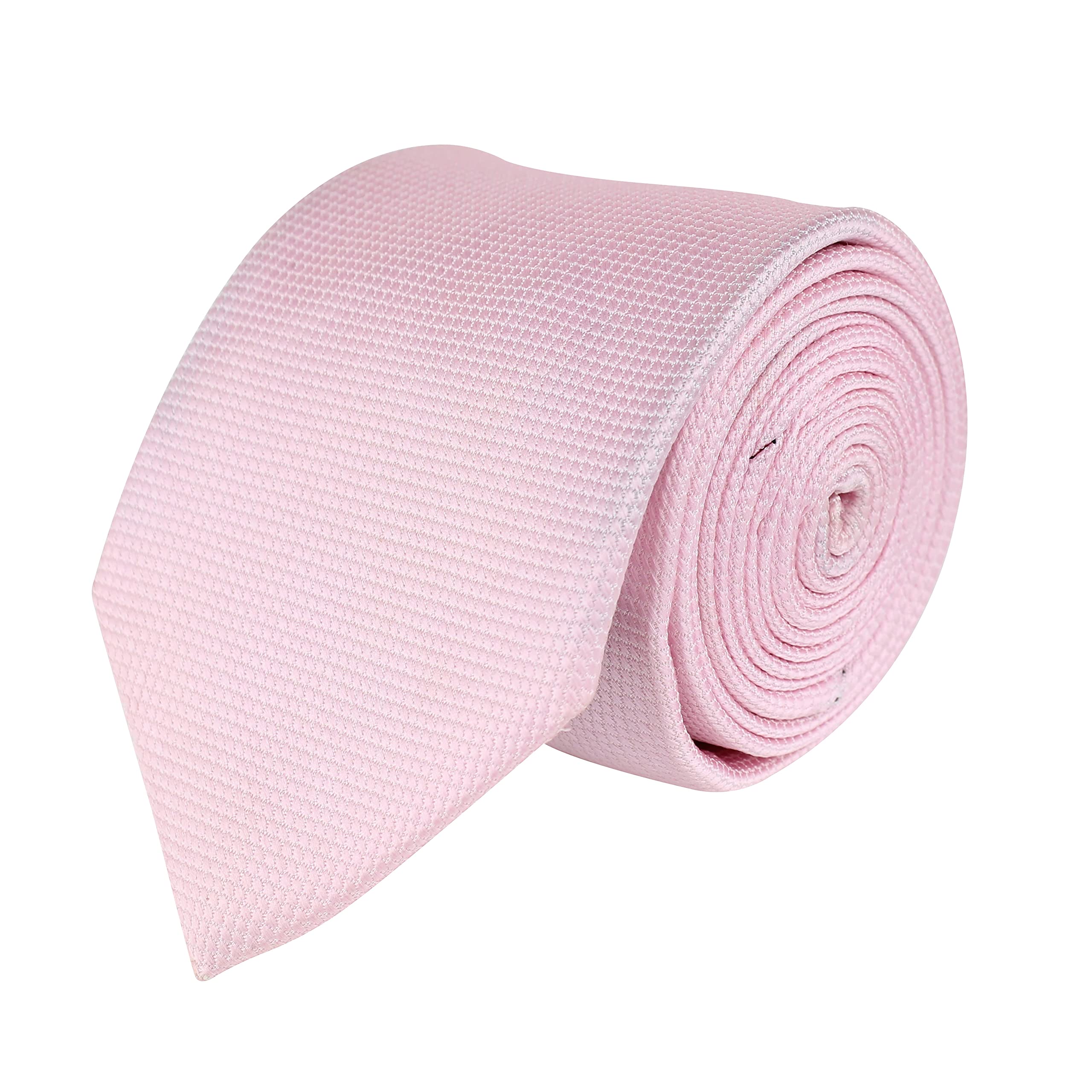 kovove Kavove The Elegant Self Checkered Pink Necktie For Men-picture-28