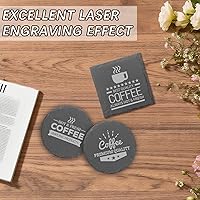Vista 7 de 48pcs Slate Coasters, Black 4 Inch Bulk Blank Rock Coasters Blank Laser Engraving, Hand Painted DIY, Scratch Resistant Bottom (24*Square+24*Round)