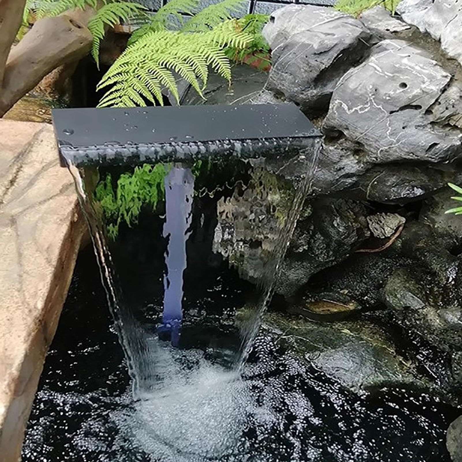 Fontana a cascata da parete per esterni per piccoli stagni patio giardino giardino zen accento cascata scultura tranquilla