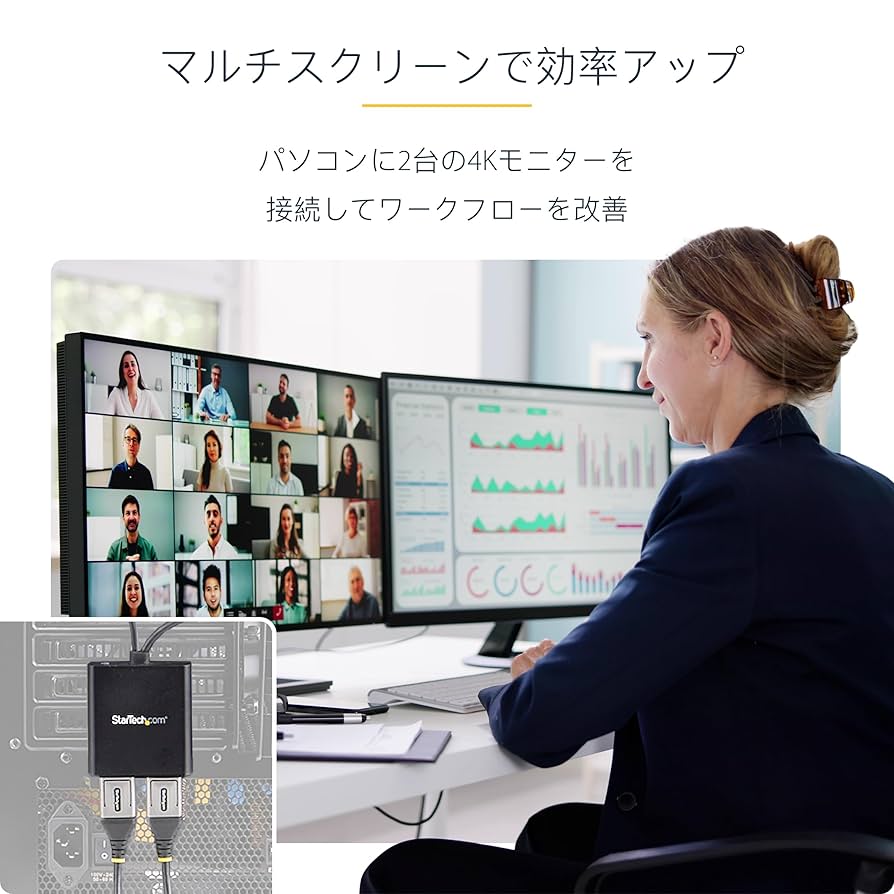 Amazon.co.jp: StarTech.com DisplayPort - 2x DisplayPort