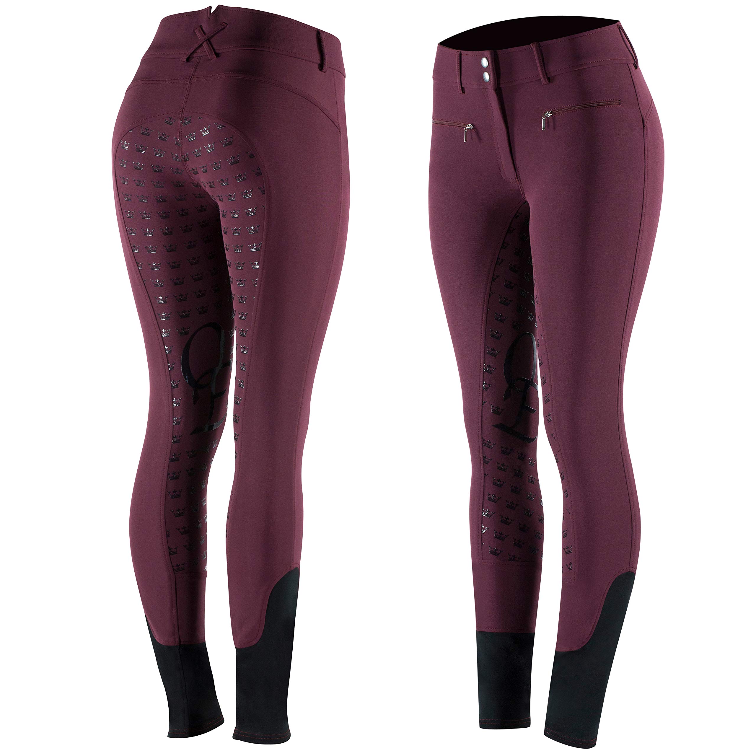 HORZE Women's High Waist Micro Silicone Fullseat Breeches