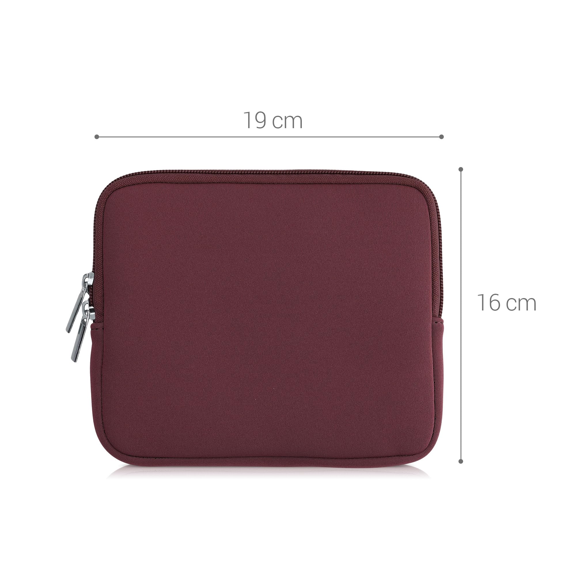 Custodia Universale per eReader kwmobile, Copertina in Neoprene Malva con Chiusura a Zip, Misura 17,5 x 14,7 x 1 cm