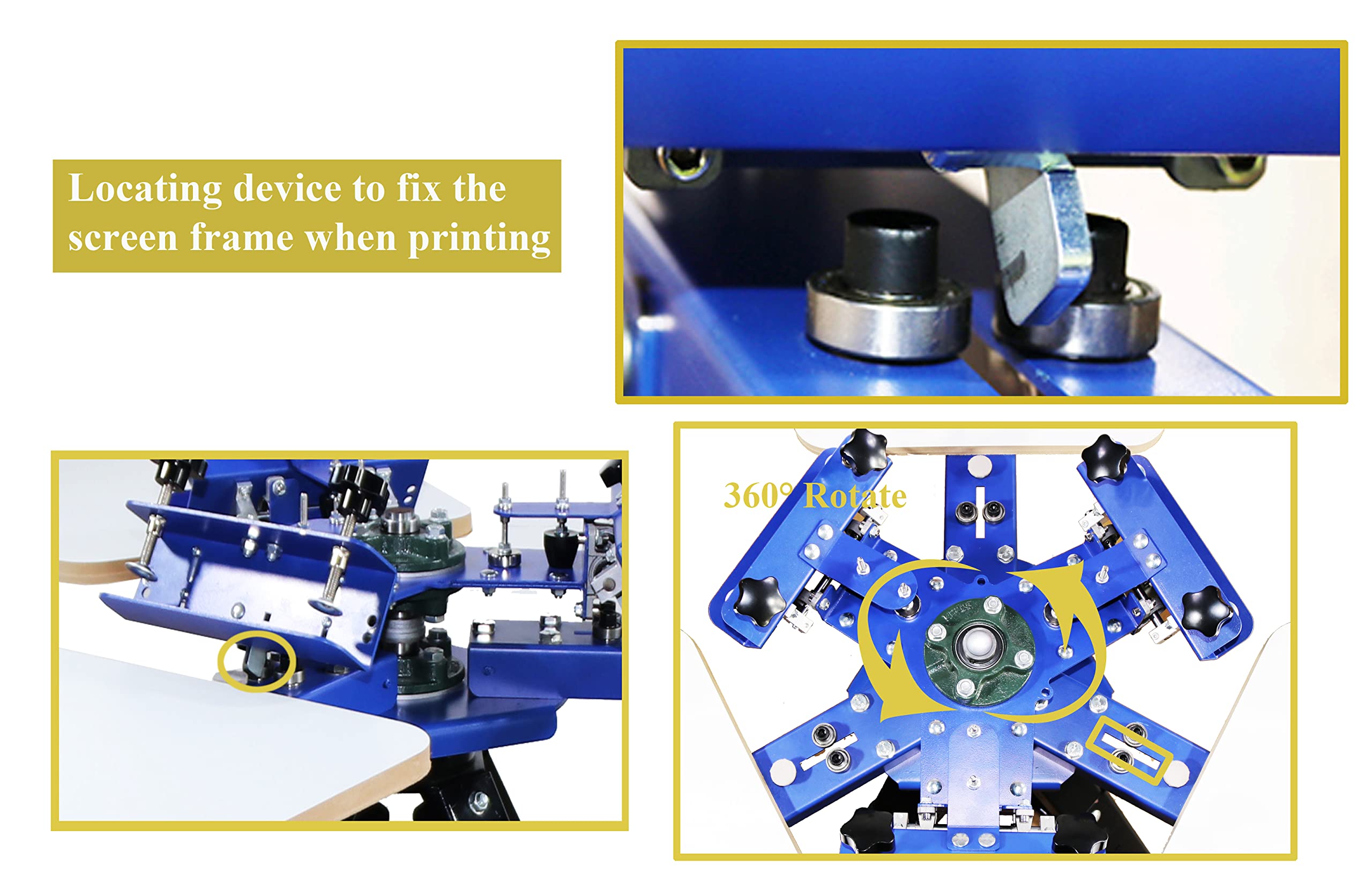 TECHTONGDA Silk Screen Printing Machine 3 Color 3 Station Screen Printer Screen Printing Press Equipment Adjustable Stand Height for T-Shirt Circuit Board
