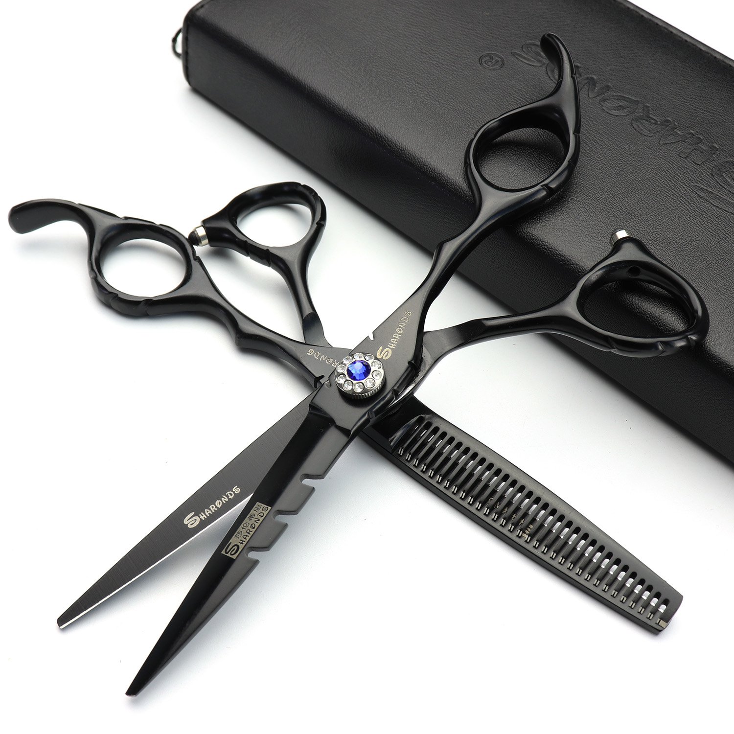 Ciseaux de coiffure Noir 6 pouces pour la coupe de cheveux en salon de coiffeur