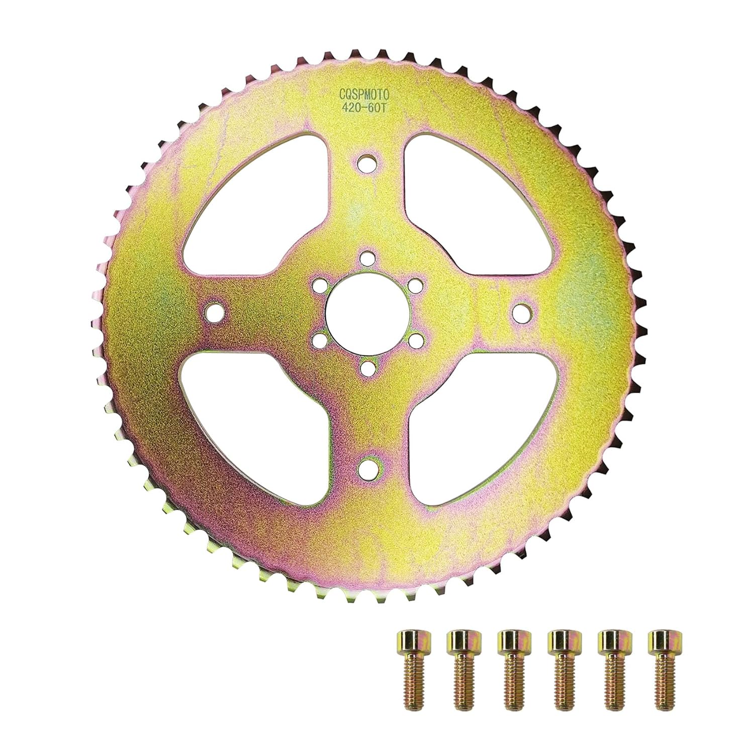 60T High Torque Rear Chain 6 Hole Sprocket # 40 41 420 for Coleman CT100U CC100X Mega Moto MMB80 105 Baja Doodle Bug DB30 Motovox MBX10 Mini Bike Sprocket Replacement Parts (37mm Bore)