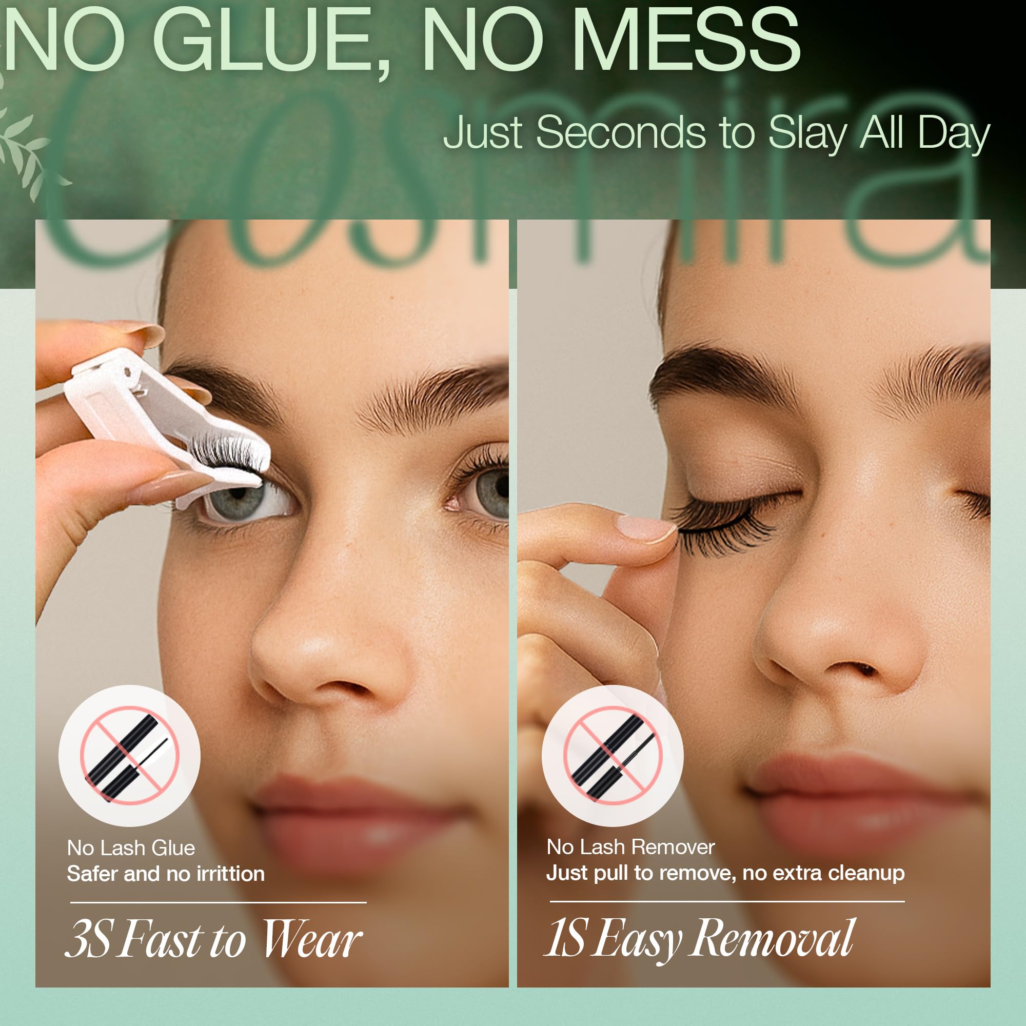 LASHVIEW Weiche, magnetische Wimpern mit Applikator, wiederverwendbar, weich, magnetisch, natürliches Aussehen, kein Kleber erforderlich, bequem und praktisch, tragbare All-in-One-Box (L14)