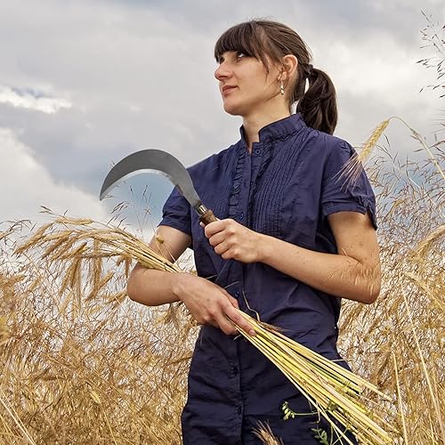 Miniatura 4 de DOITOOL Deshierbe hoz 3 piezas cabezas suministros manuales mango cosecha piezas de jardinería acero sin accesorios de pesca reemplazo de hoces de