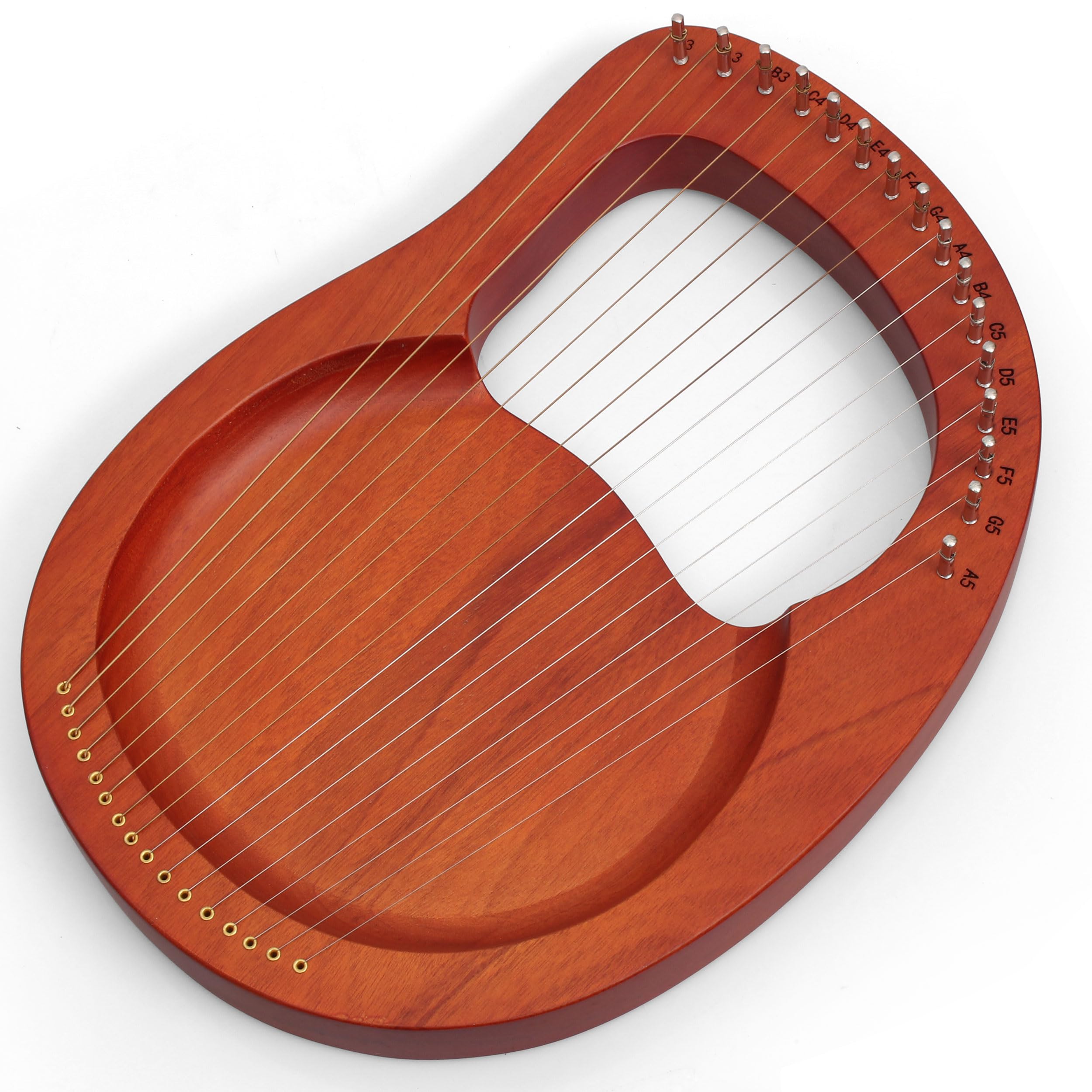 Little Lyre Harpe 16 cordes en acajou avec cordes en métal Style antique avec clé d'accordage et sac de transport Marron
