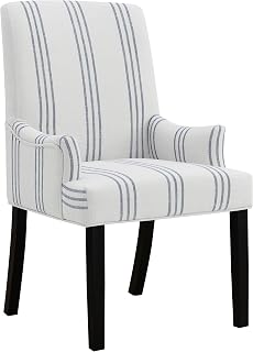 Coaster Home Furnishings - Herran - Upholstered Dining Armchair with Padded Seat, Curved Arms, Black Wood Finish and Fabric Upholstery - Dining Room & Kitchen - Beige - 121783
