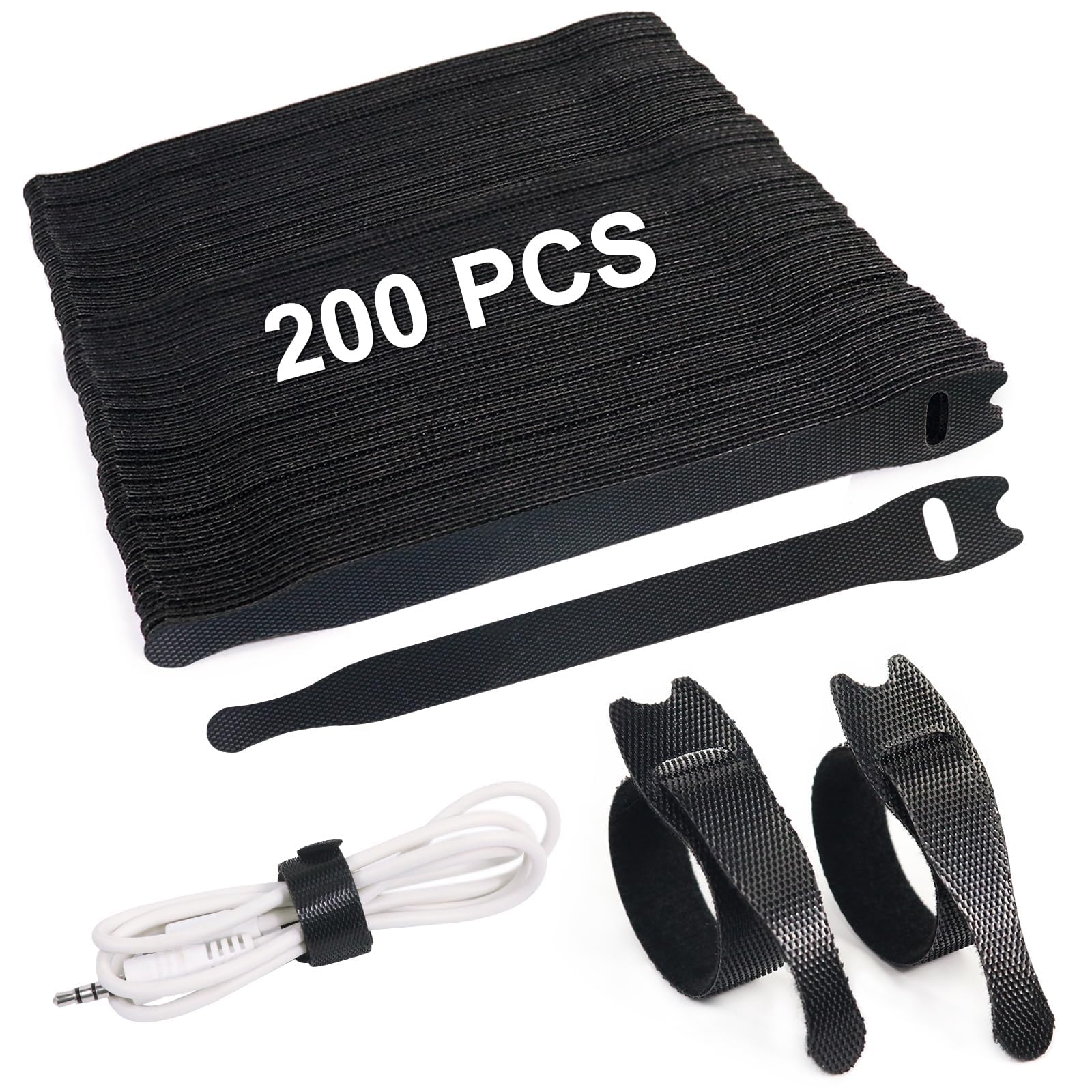 Under Desk Cable Management (200Pcs-Black)