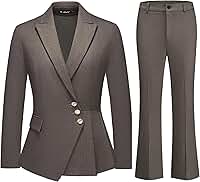 Conjunto de terno feminino de risca de risca de giz slim fit assimétrico blazer bootcut calça formal roupa formal para mulheres escritório negócios