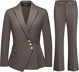 Conjunto de terno feminino de risca de risca de giz slim fit assimétrico blazer bootcut calça formal roupa formal para mulheres escritório negócios