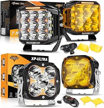 Auxbeam V-MAX Series 7" Led Pods+Auxbeam XP-Ultra Series 4.5 Spot LED Pods