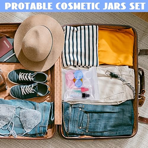 Miniatura 6 de 15 tarros de viaje para cremas, recipientes de tamaño de viaje para artículos de tocador, aprobados por la TSA, accesorios de viaje a prueba de