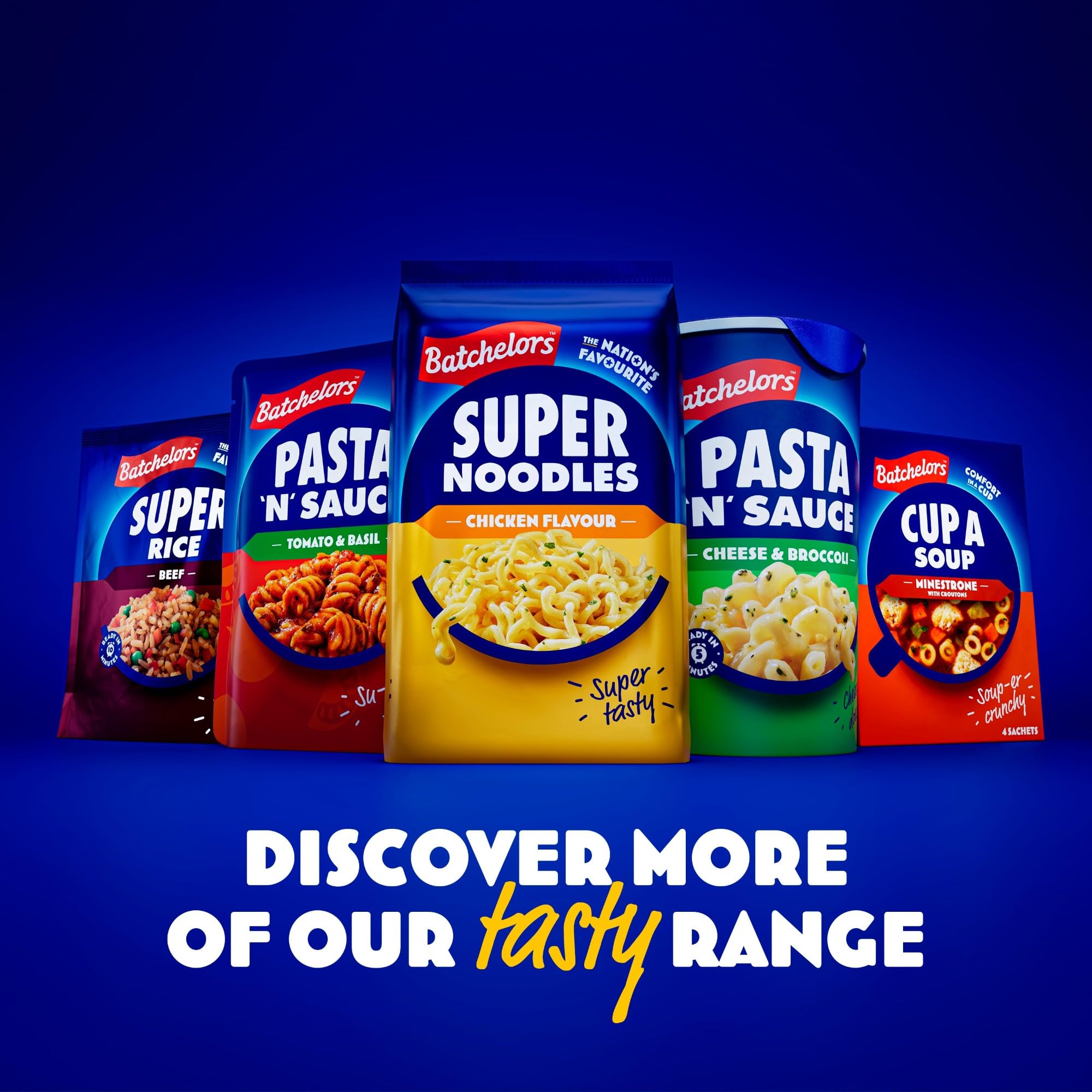 Batchelors Super Noodles, kurczak smak natychmiastowa przekąska gotowa w 4 minuty, opakowanie 90 g (1 opakowanie)