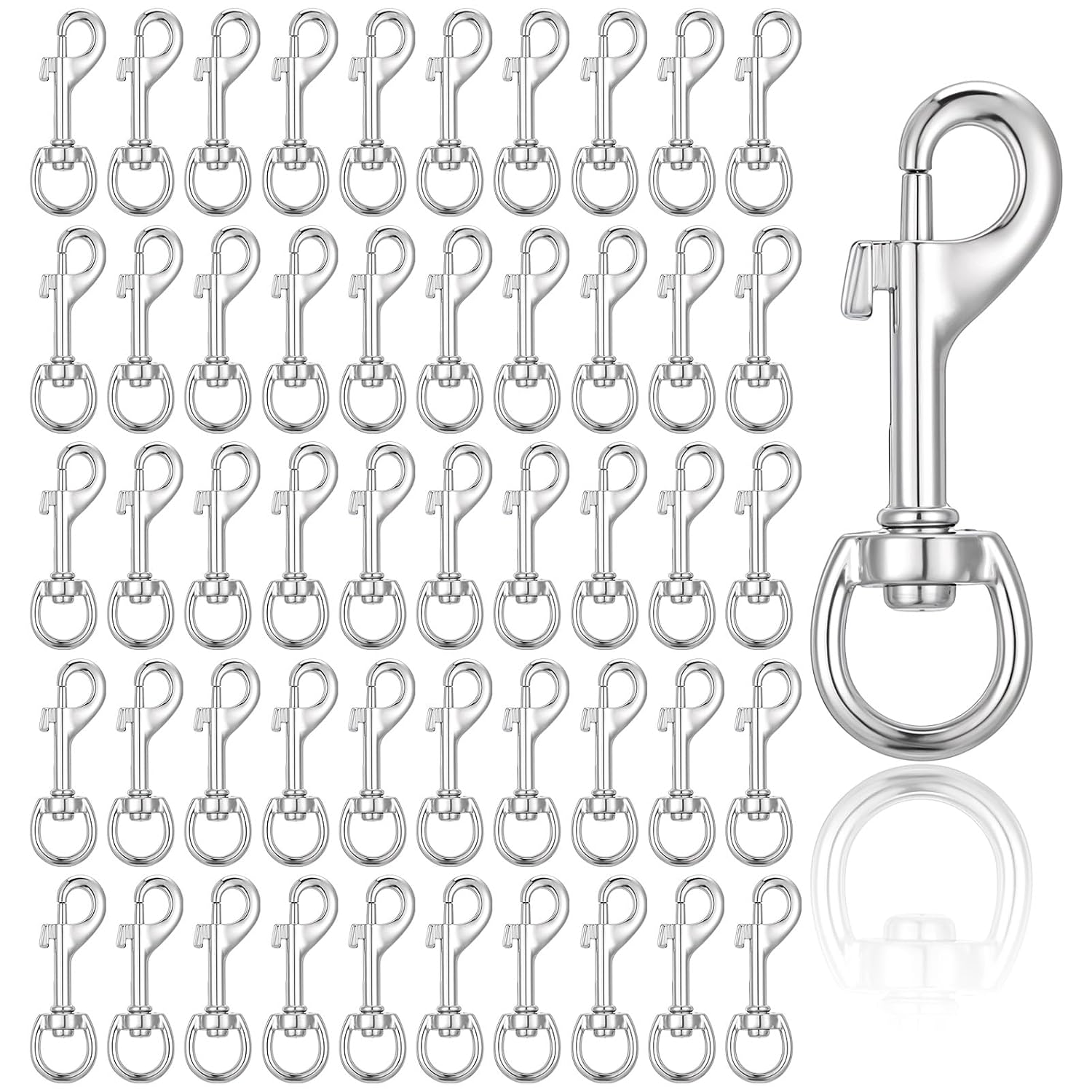 50 Pc 2.68 Inch Swivel Snap Hook Flag Clasp Dog Leash Clip Bolt Snap